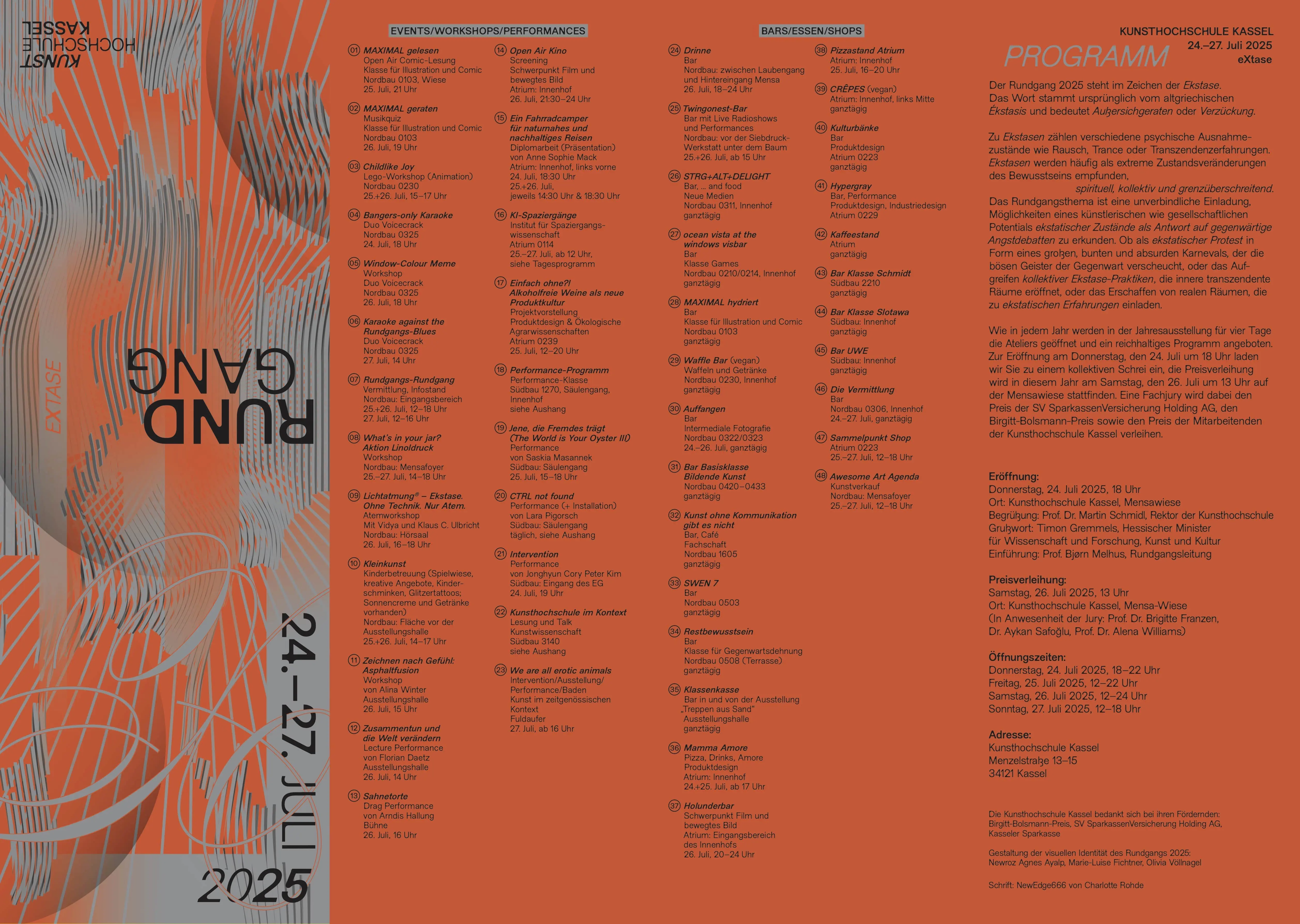 Kunsthochschule Kassel, Rundgang 2025, Programm